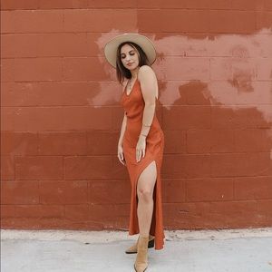 Copper orange dress size small. Only worn once!